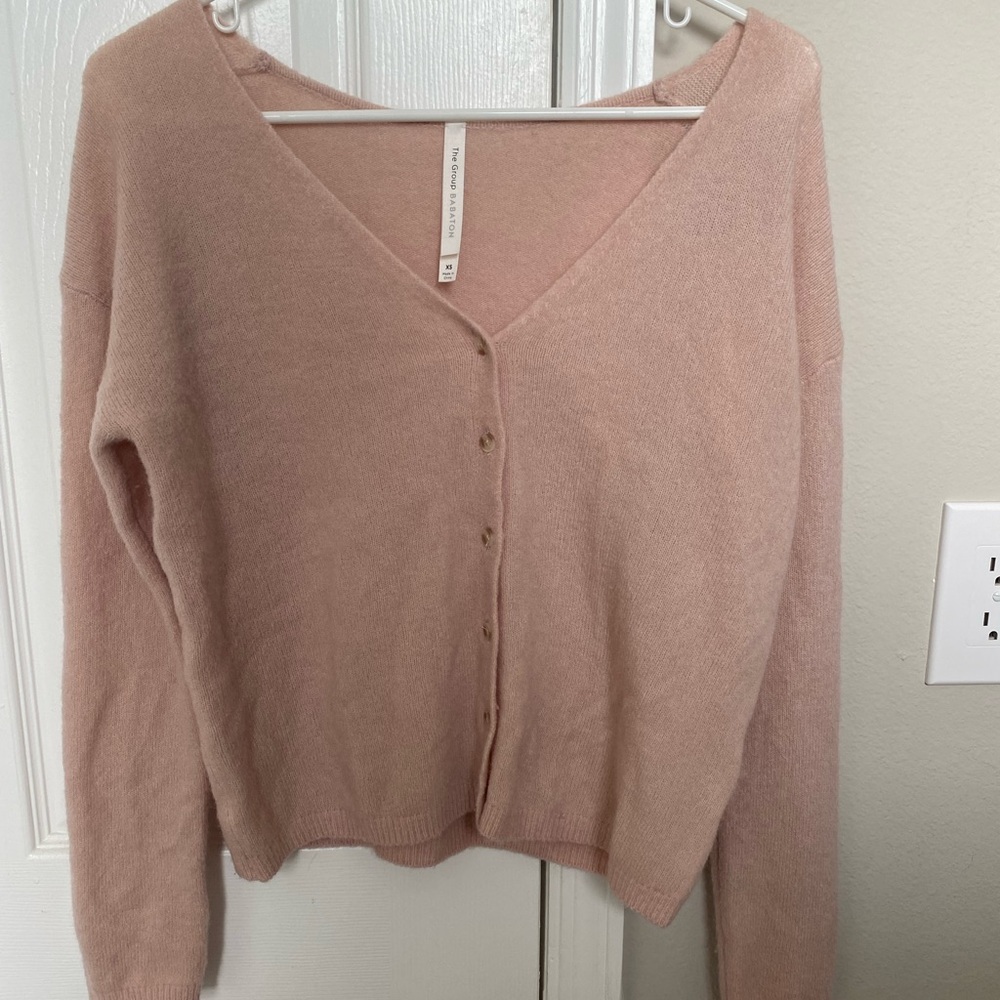 The Group Babaton Aritzia Lounge Cardigan Wool Cashmere Blend